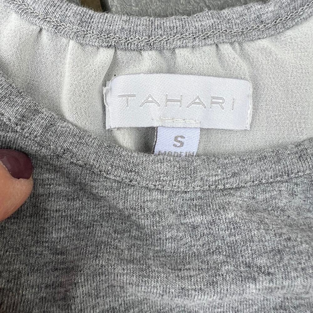 TAHARI size S tank top, gray & white